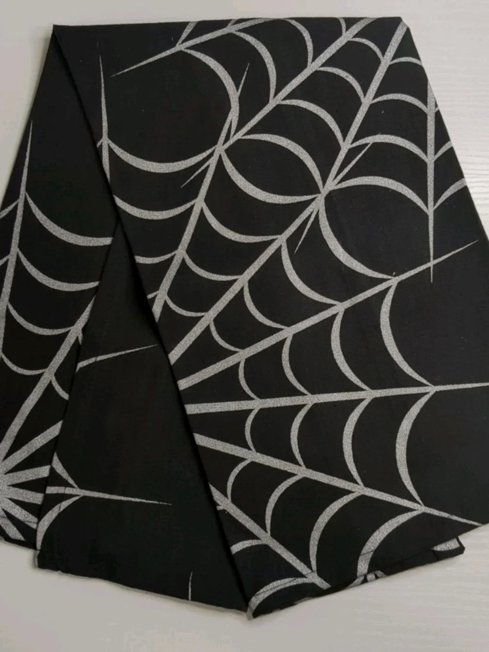New Halloween Spider Web Kitchen Towel Black & Silver